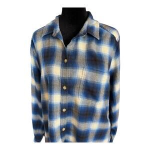 AMERICAN EAGLE women’s size L boyfriend fit plaid flannel shirt